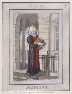 Pantoffels, uit Beschrijving van de Platen, die de Rondreizende Handelaren van Londen... door William Marshall after Craig